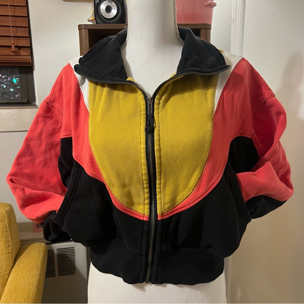 Free People Colorblock Zip-Up Jacket
